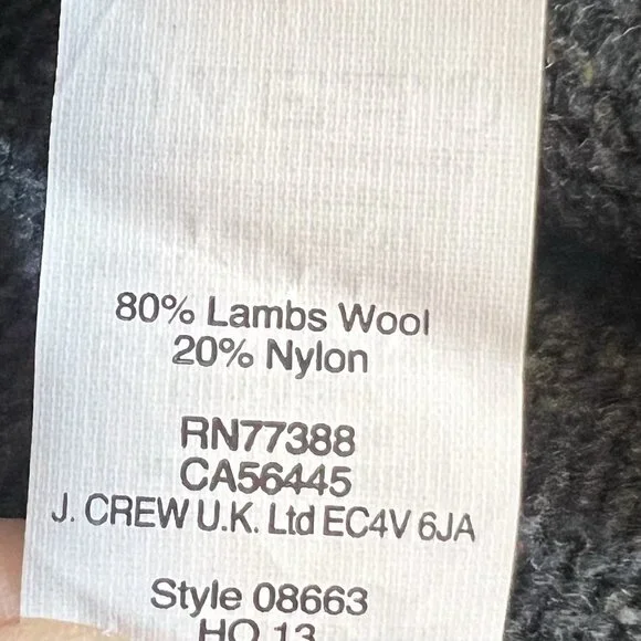 J Crew Women’s Lambswool Large Sweater Jeweled Donegal Pullover Gray Embellished - Picture 5 of 10